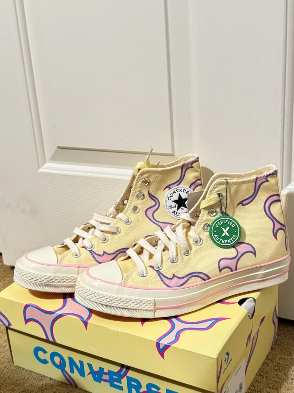 CONVERSE Chuck 70 x GOLF le FLEUR Yellow Flame High Tops – Men’s 6.5 - Picture 2 of 6